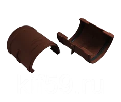Муфта желоба соединительная ПВХ D125 кофе