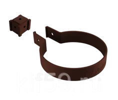 Хомут трубы ПВХ D90 кофе