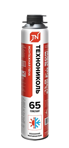 Пена монтажная профессиональная ТЕХНОНИКОЛЬ 65 CONSTANT всесезонная, 12*990 гр