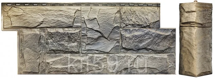 Сайдинг цоколя ГРАНИТ ЛЕОН 1090*455мм (Урал)