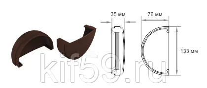 Заглушка воронки ПВХ D125 кофе