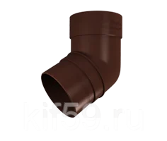 Колено трубы водосточной 45гр. ПВХ D90 кофе