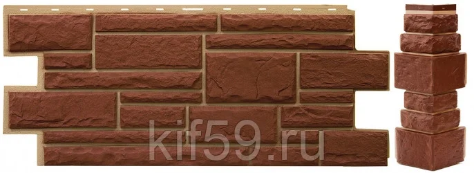 Сайдинг цоколя ДИКИЙ КАМЕНЬ (коричневый RAL 8016)