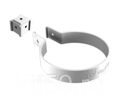 Хомут трубы ПВХ D90 белый