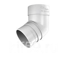 Колено трубы водосточной 45гр. ПВХ D90 белая