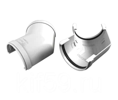 Угол желоба универсальный 135 гр.ПВХ белый