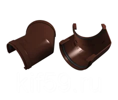 Угол желоба универсальный 135 гр.ПВХ кофе